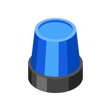 Araba mavi flasher ışık işareti izole. Vektör çizim