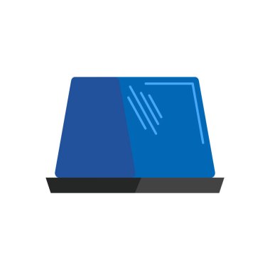 Araba mavi flasher ışık işareti izole. Vektör çizim