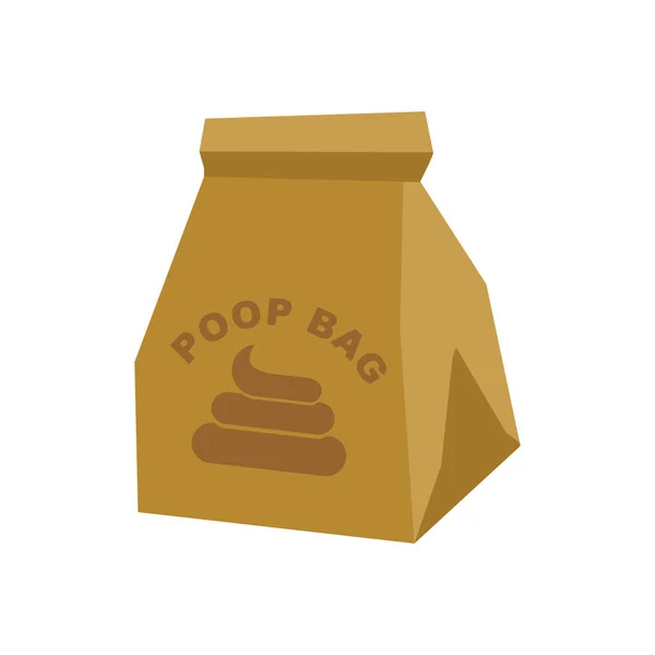 Poop bag. Bag for canine shit isolated. Vector illustration — Stockvector