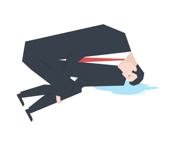 El empresario está llorando. jefe y charco de lágrimas. Vector ilustra — Vector de stock