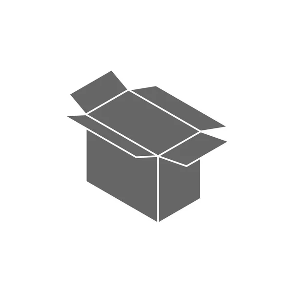 Caja de cartón signo icono abierto. ilustración vectorial — Vector de stock