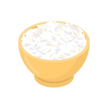 Ahşap kase izole Basmati pirinç. Kabuğu çıkarılmış tane ahşap tabak içinde. Tahıl