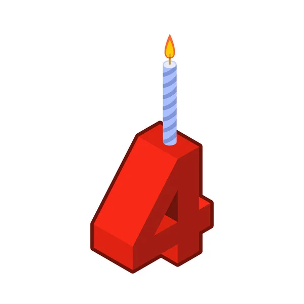 4 番号と誕生日の蝋燭。ホリデイ ・地図作成の 4 つの図 — ストックベクタ