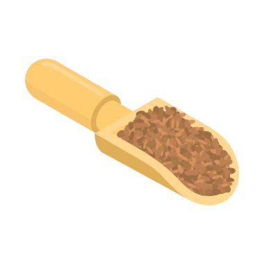 Mercimek ahşap Kepçe izole içinde. Kabuğu çıkarılmış tane tahta kürek içinde. Tahıl o