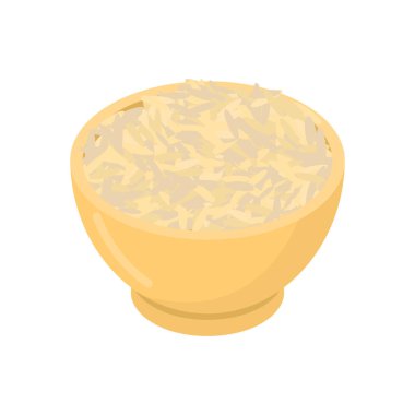 Ahşap kase izole kahverengi pirinç. Kabuğu çıkarılmış tane ahşap tabak içinde. Tahıl o