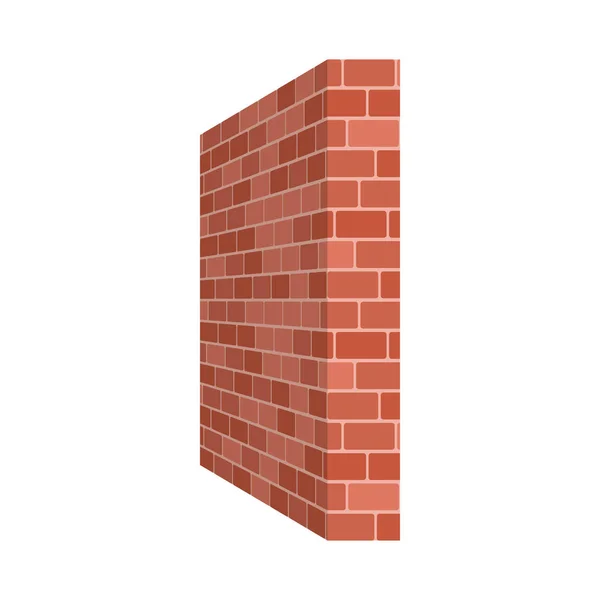 Brick wall perspective isolated on white background. Vector illu — Stock Vector