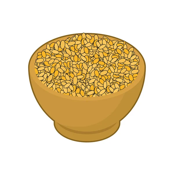 Bulgur ahşap kase izole. Kabuğu çıkarılmış tane ahşap tabak içinde. Tahıl wh üzerinde