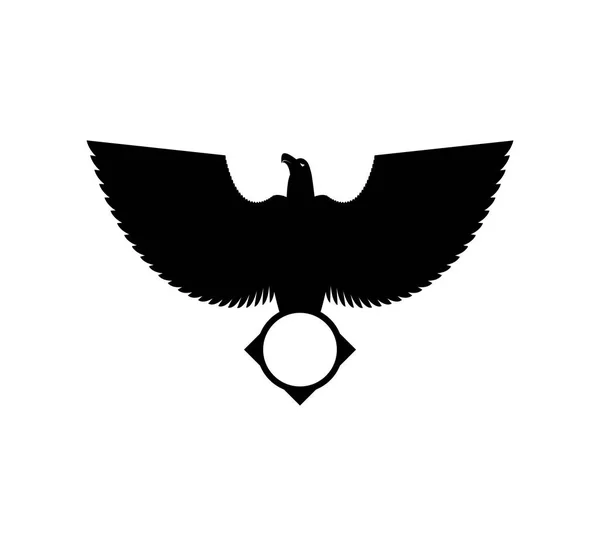 Orzeł i koło godło szablonu. Symboli Hawk. Ilustracji wektorowych — Wektor stockowy