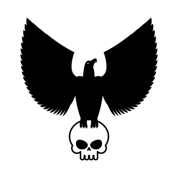 Plantilla de águila y cráneo para emblema. Logo Hawk. Ilustración vectorial — Vector de stock