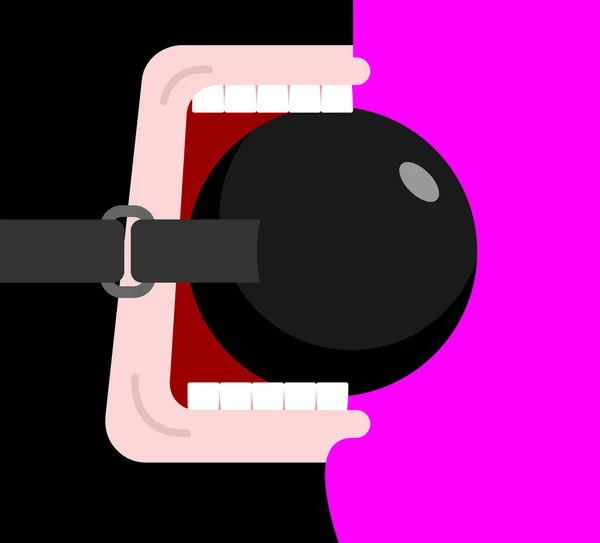 BDSM Gag in mouth. сексуальная игрушка. Векторная иллюстрация — стоковый вектор
