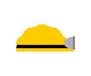 Meiner kask izole. Sarı kask çalışma. Vektör illustrati