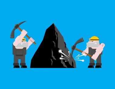 Madenci işçi izole madencilik. Collier ile kazma. Pitman altındadır