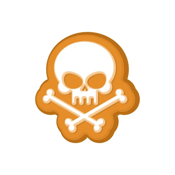 Halloween cookie skull. Cookies for terrible holiday. Vector ill — Stock Vector