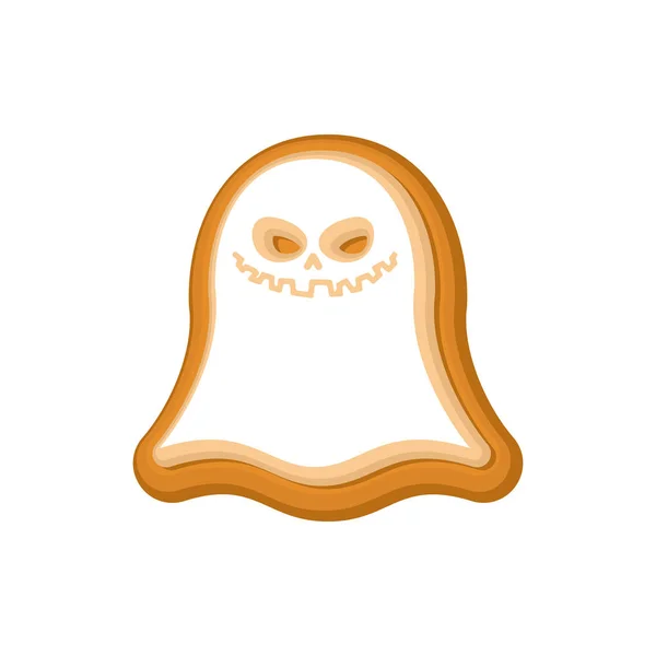 Хэллоуинский призрак печенья. Печенье для ужасного праздника. Векторное заболевание — стоковый вектор