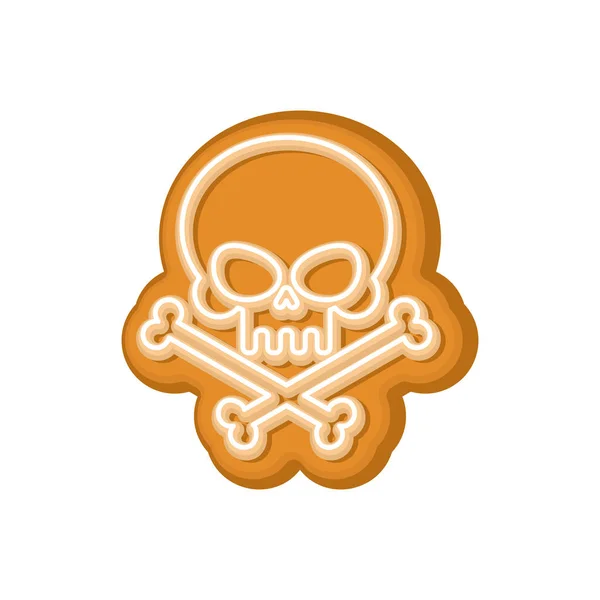 Halloween cookie skull. Cookies for terrible holiday. Vector ill — Stock Vector