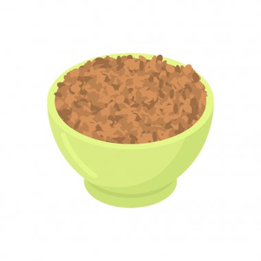 Mercimek yulaf çorbası izole kase. Kahvaltı için sağlıklı yemek. Vecto