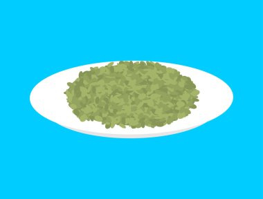 Yeşil mercimek gevrek izole plaka. Breakfas için sağlıklı gıda