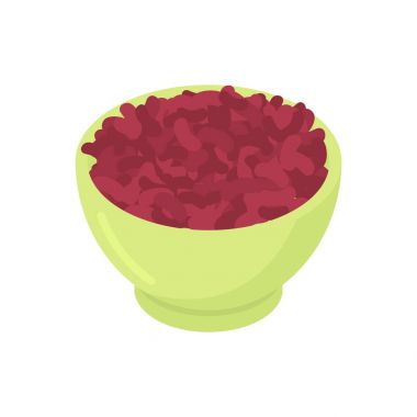 Kırmızı fasulye tahıl izole kase. Kahvaltı için sağlıklı yemek. Ve