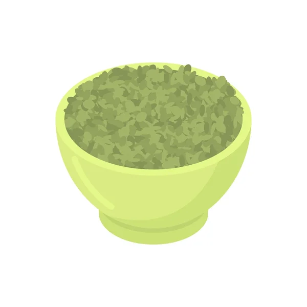 Bol de gruau de lentille verte isolé. Aliments sains pour le petit déjeuner . — Image vectorielle