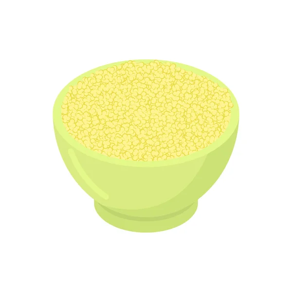 Cuenco de gachas de cuscús aisladas. Comida saludable para desayunar. Vec — Vector de stock