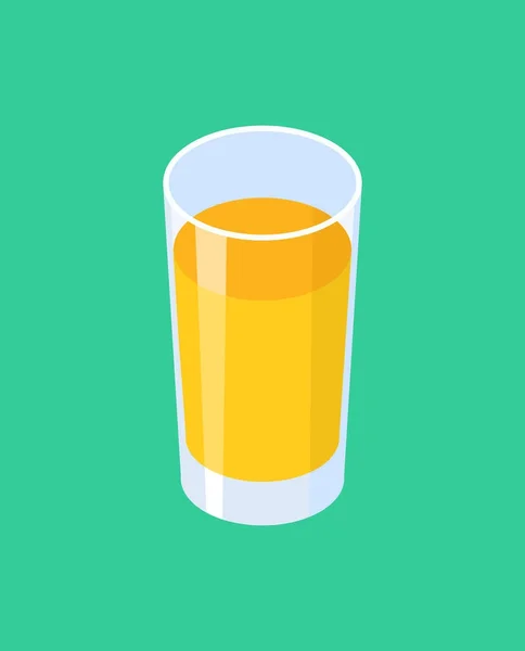 Glass of fresh orange juice isolated. Vector illustration — Stock Vector