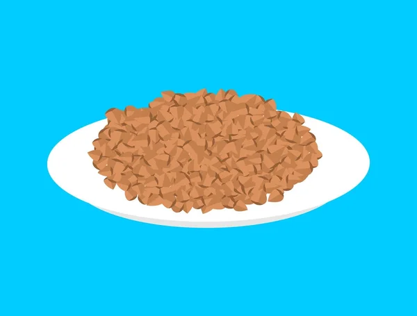 Cereales de trigo sarraceno aislados. Comida saludable para desayunar . — Archivo Imágenes Vectoriales