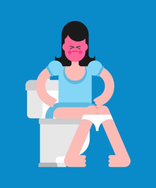 Tuvalet kız. Wc. vektör çizim kadındır