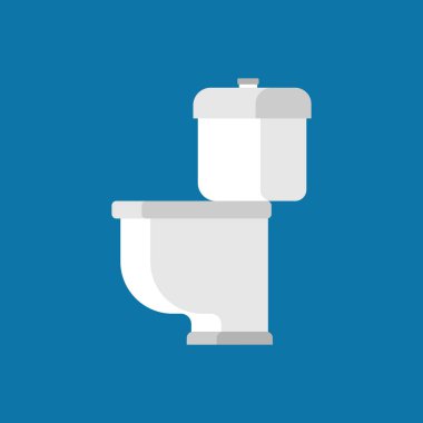 Tuvalet kase üzerinde izole mavi arka plan. Aksesuar Wc vektör hasta