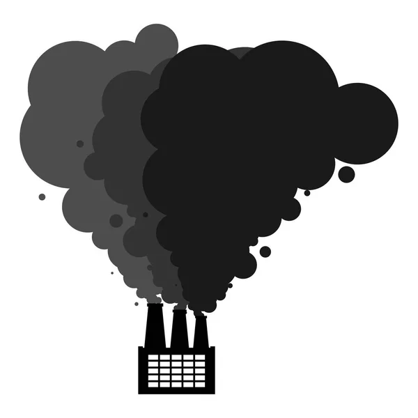 Black smoke pipes of factory. Ecological catastrophy. Industrial — Stock Vector