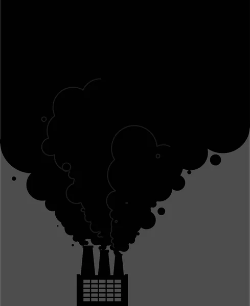 Tuyaux de fumée noirs de l'usine. Catastrophe écologique. Industriel — Image vectorielle