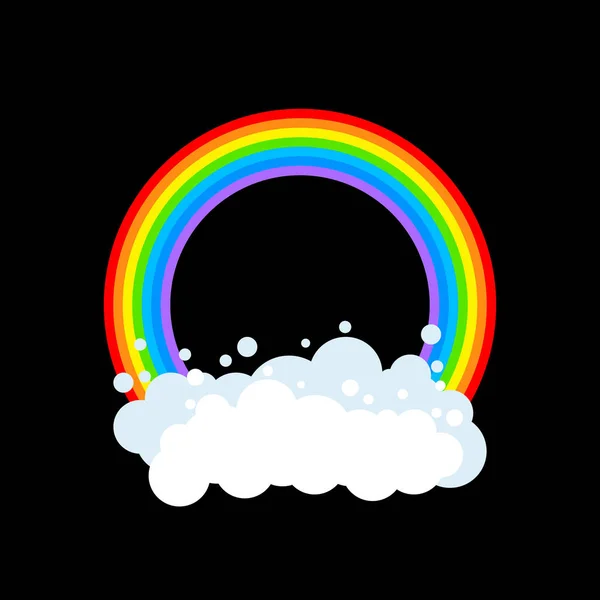 Rainbow i chmury na białym tle. Koło tęcze. Ilustracja wektorowa — Wektor stockowy