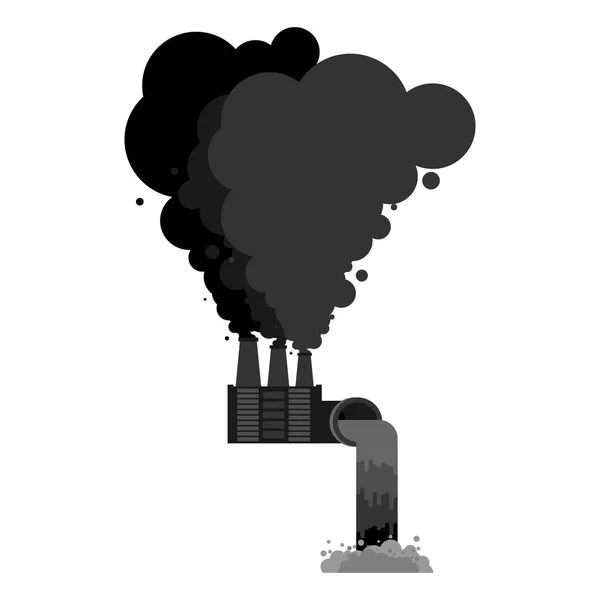 Paisaje industrial. Emisiones tóxicas para las plantas. Medio ambiente p — Vector de stock