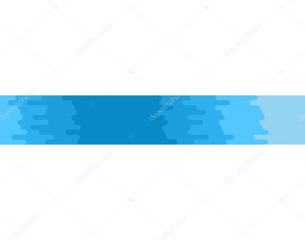 River isolated. Blue clean water stream on white background. Vect