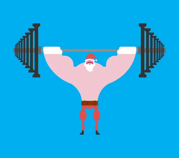Ισχυρή Βασίλη barbell τύπου γενικά. Χριστούγεννα γυμναστήριο. PO — Διανυσματικό Αρχείο