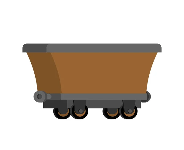 Mijnbouw Trolley lege geïsoleerd. Mijnbouw extractie mineraal. Vector — Stockvector