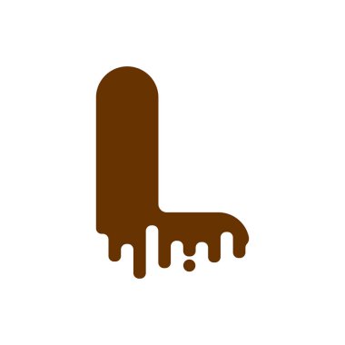 Mektup L çikolata yazı tipi. tatlılık alfabe. Sıvı yazı. S