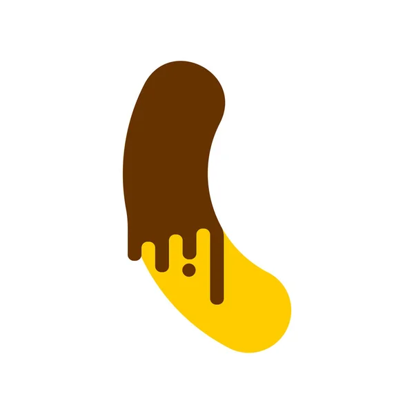 Banaan in chocolade geïsoleerd. Dessert vectorillustratie — Stockvector