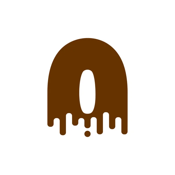 Sjokoladefont nr. 0. Søte null-alfabet. Flytende – stockvektor