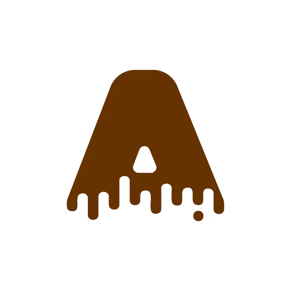 Fonte Letter A Chocolate. alphabet de douceur. Lettrage liquide. S — Image vectorielle