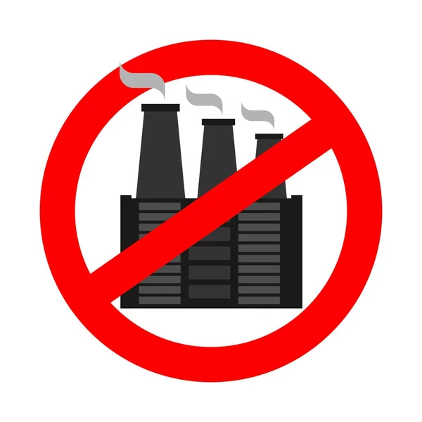 Stoppt die Umweltverschmutzung. Pflanze ist verboten. Verbot Fabrik. — Stockvektor
