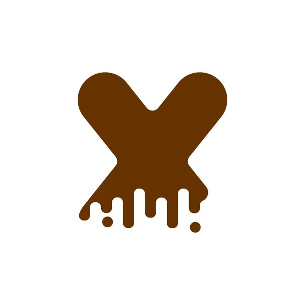 Шрифт Letter X Chocolate. алфавит сладости. Жидкая надпись. S — стоковый вектор