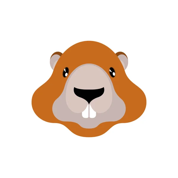 Ritratto di marmotta isolato. Testa di roditore selvaggio. Illustrazione per Gro — Vettoriale Stock