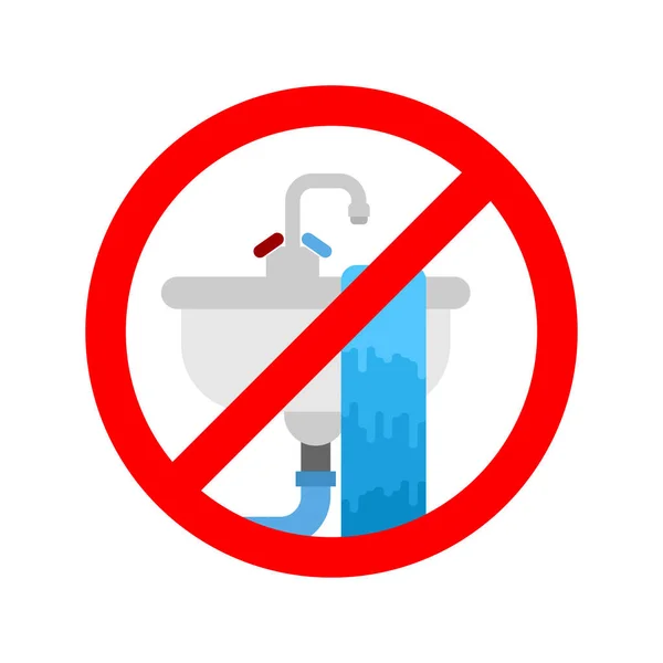 Arrêtez de boucher le lavabo. Il est interdit d'utiliser l'évier. Interdiction — Image vectorielle
