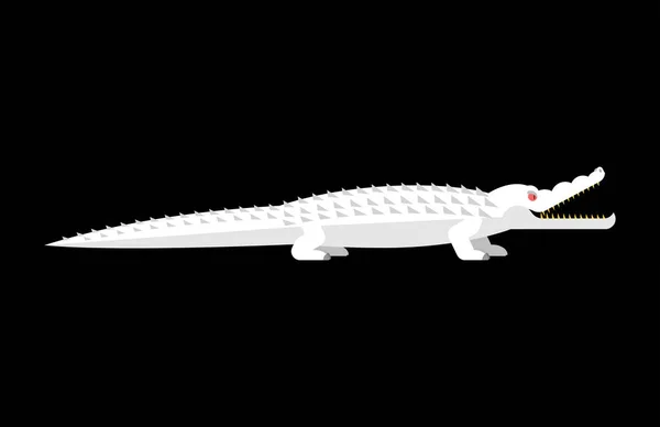 Alligator albinos isolé. Crocodile Monstre Blanc. Prédateur ani — Image vectorielle