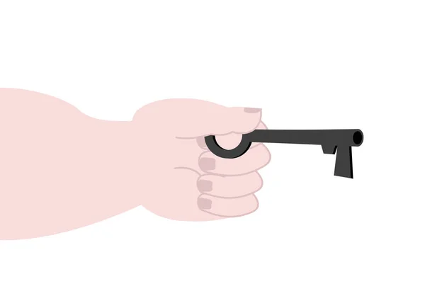 Mano con llave aislada. Ilustración vectorial — Vector de stock