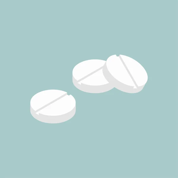 Un montón de pastillas aisladas. Ilustración farmacéutica médica — Vector de stock