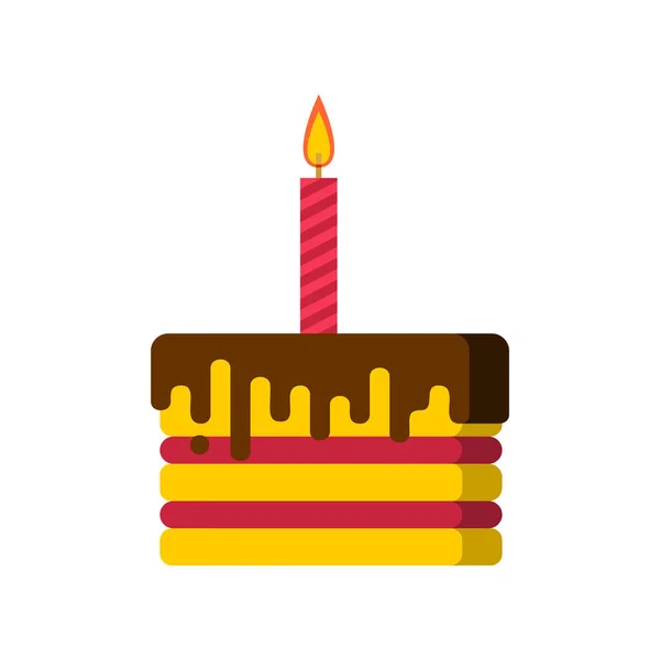 День рождения кусок торта и свечи. Векторная иллюстрация — стоковый вектор