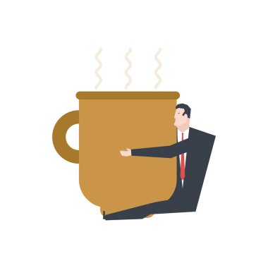 Büyük Kupa'iş adamıdır. Patron sarılmak kahve. Office hayat vect