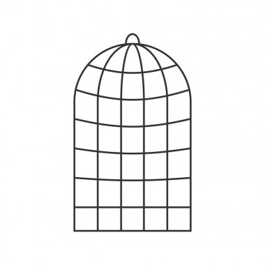 Kafes izole kuşlar için. Papağan için tuzak. Vektör çizim.