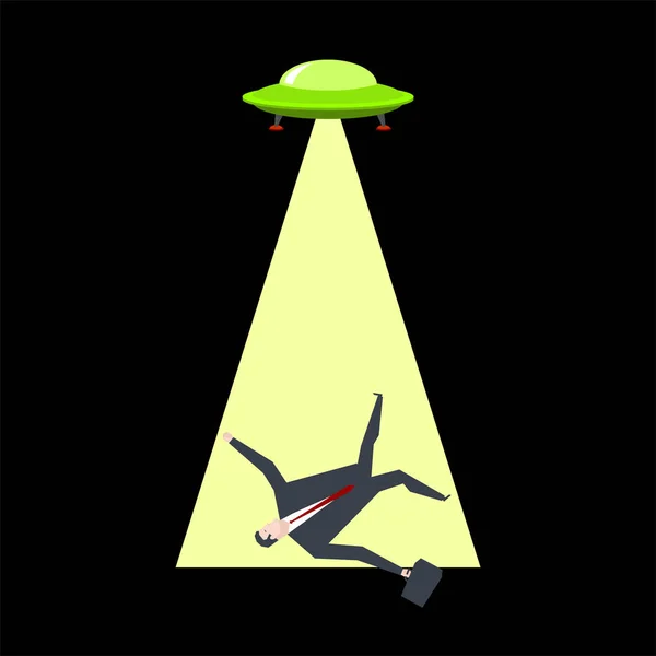UFO işadamı alır. Uzaylılar patron kaçırırlar. Büro hayatı — Stok Vektör